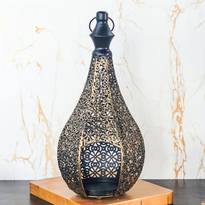 Elegant Metal Lantern Candle Holder - Home Decor Tabletop Lantern,Perfect forNew Year and Celebrations (Excluding Candles)
